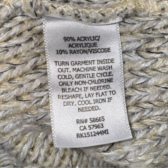 Susina Womens Sweater Size L Oatmeal Beige Long Sleeve Relaxed Pullover - Picture 6 of 6